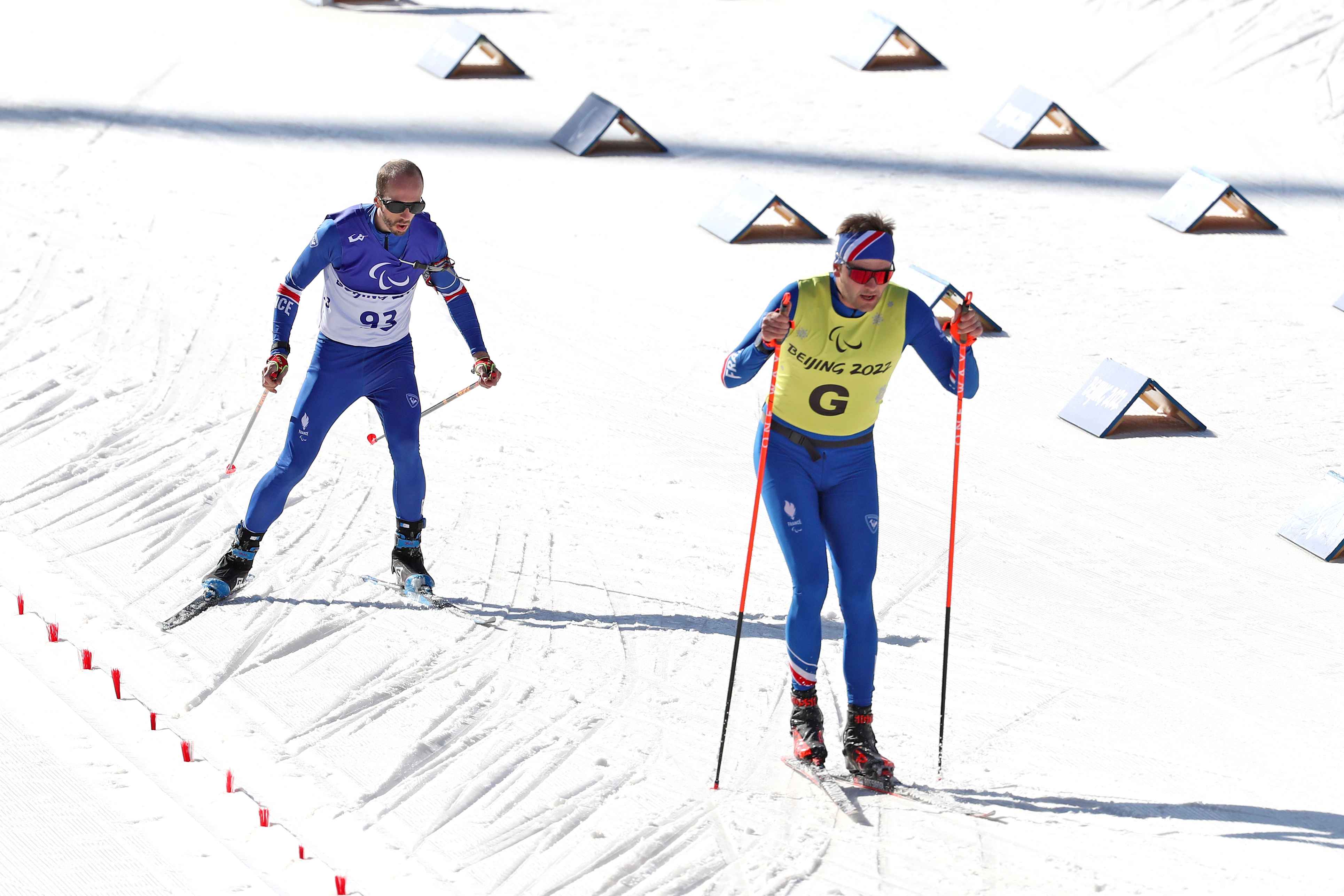 Anthony Chalençon et Alexandre Pouyé Pékin 2022 Jeux Paralympiques Para Biathlon déficient visuel