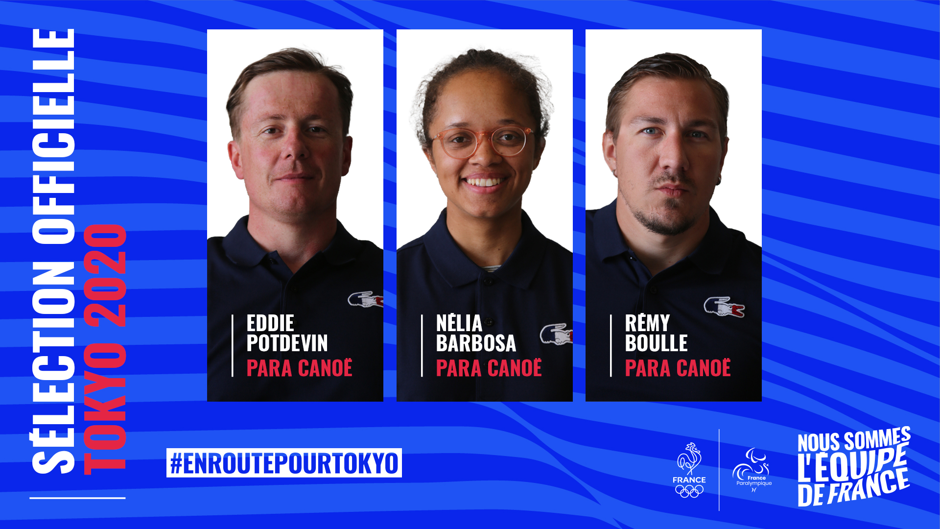 Visuel des 3 athlètes sélectionnés pour les Jeux Paralympiques de Tokyo