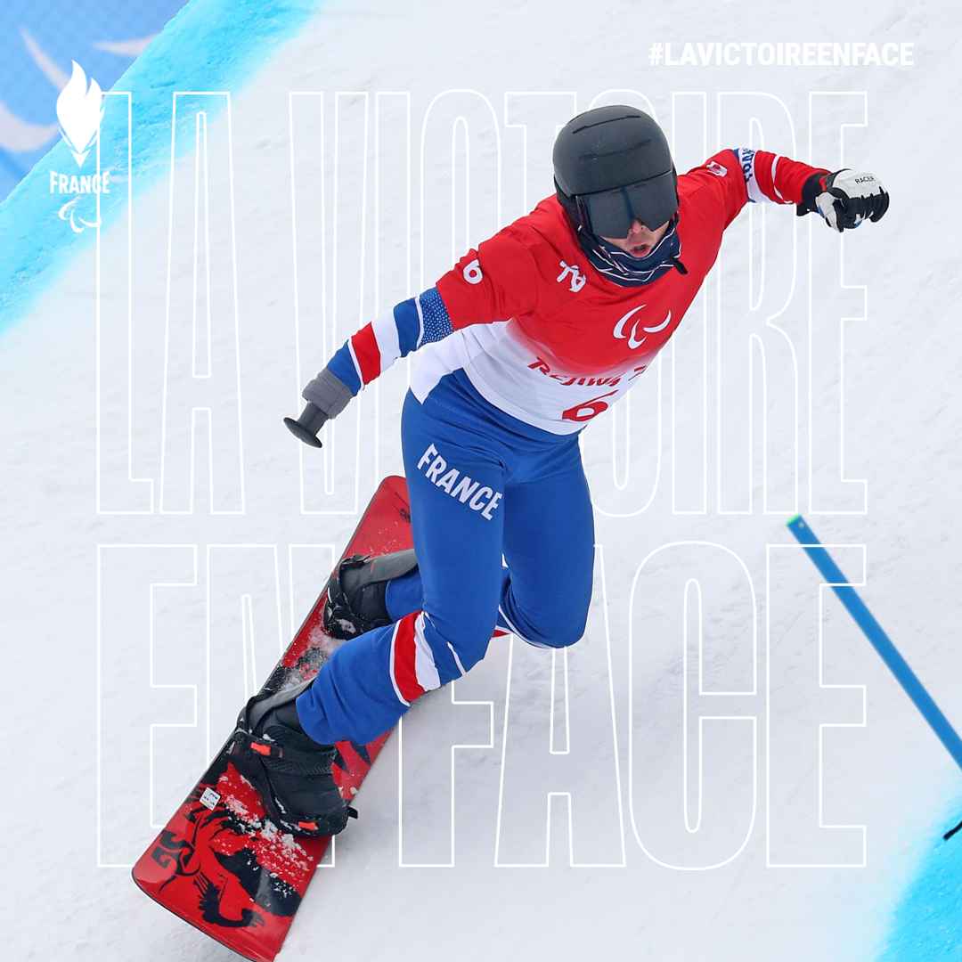 Maxime Montaggioni Pékin 2022 Champion Paralympique Snowboard Banked médaille d'or