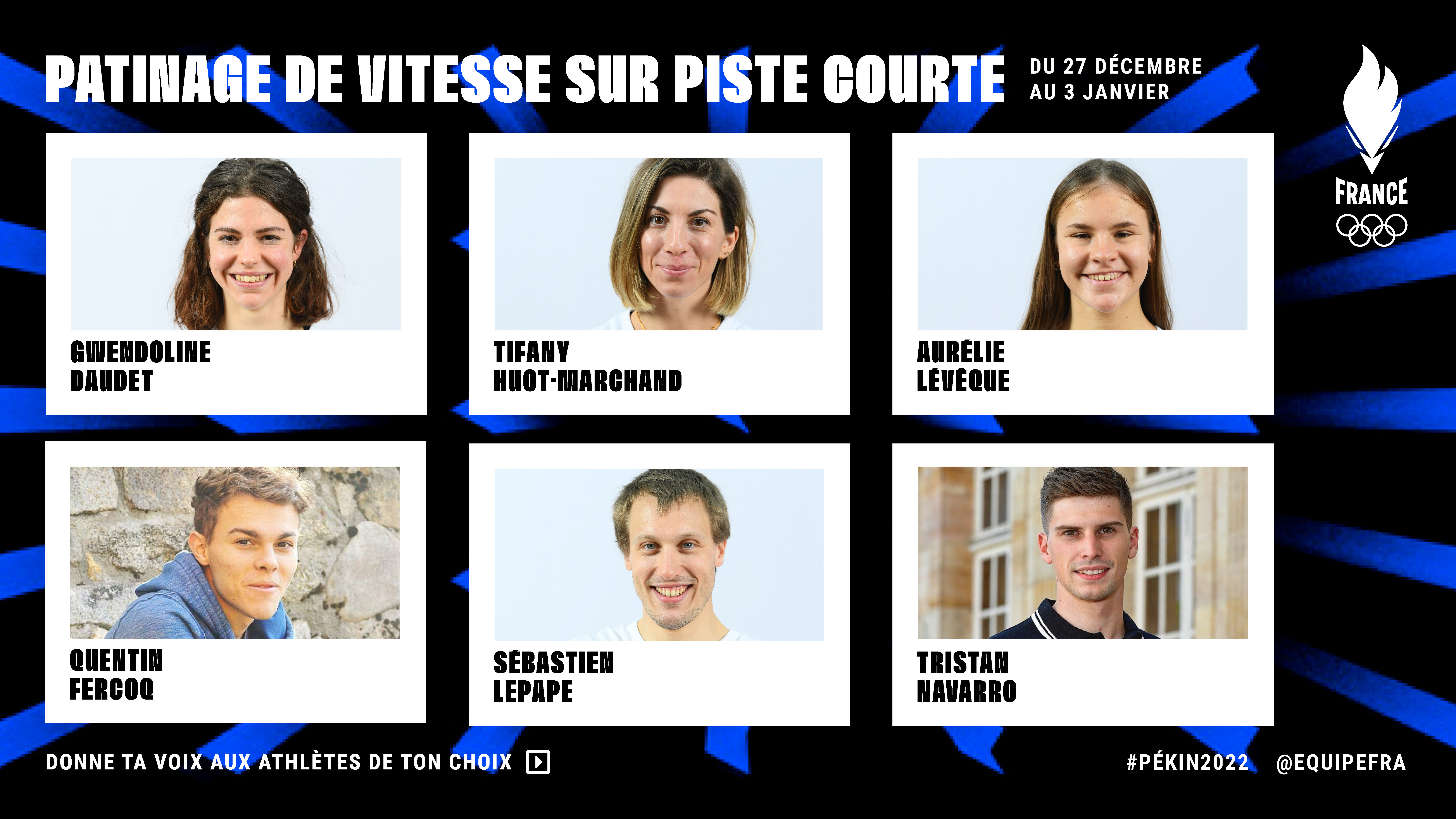 Porte Drapeaux Fra2022 Discipline  Patinage De Vitesse Courte