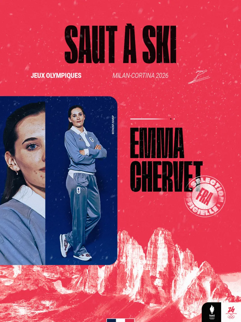 Visuel de sélection d'Emma Chervet, athlète en saut à ski