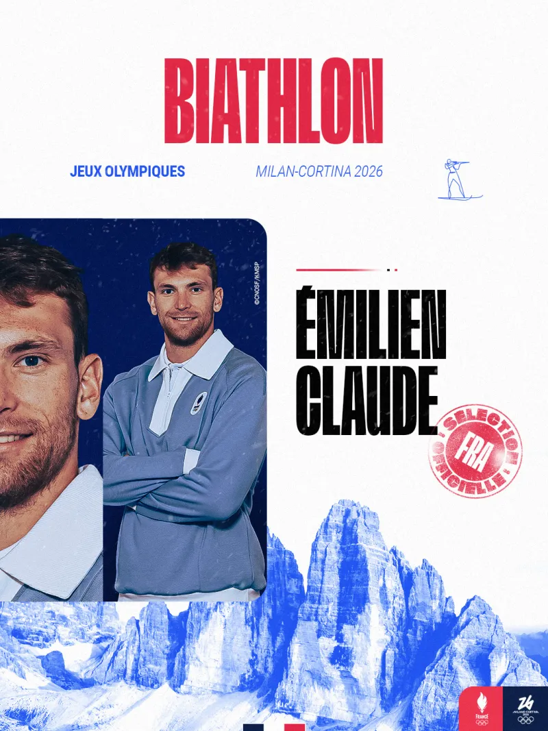 Visuel de sélection pour Emilien Claude, athlète en biathlon