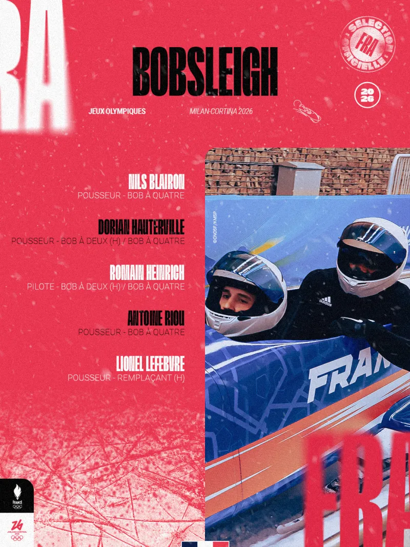 Visuel de sélection pour les athlètes masculins en bobsleigh