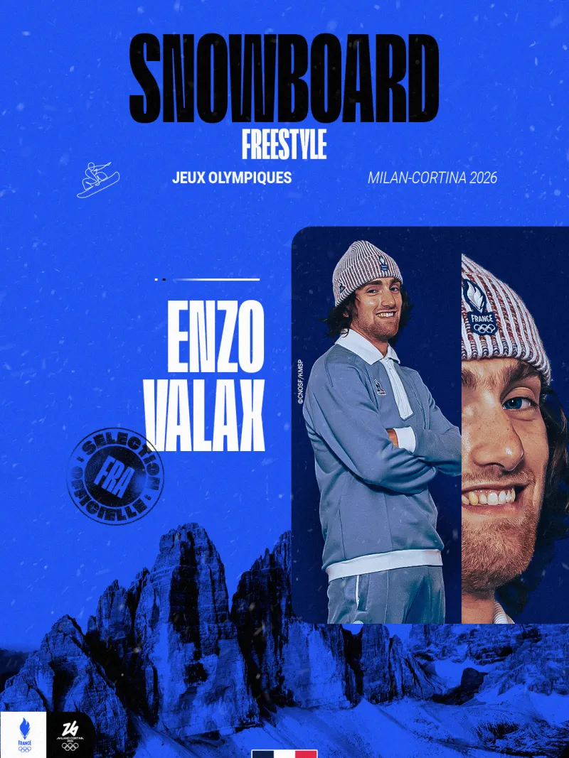 Visuel de sélection pour Enzo Valax, athlète en snowboard