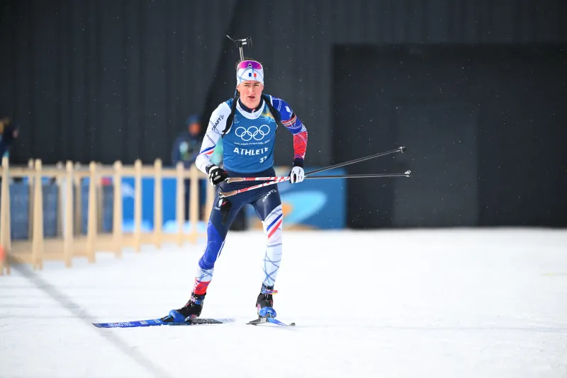 Eric Perrot à l'entraînement aux Jeux Olympiques de Milan-Cortina 20246