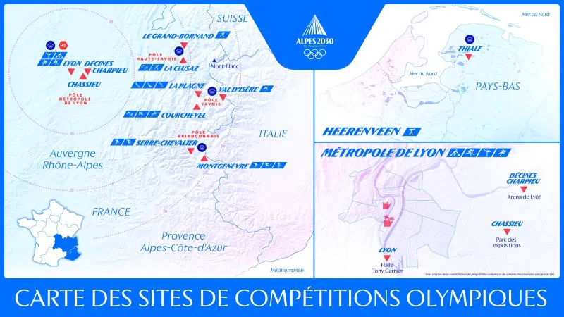 Carte des sites olympiques