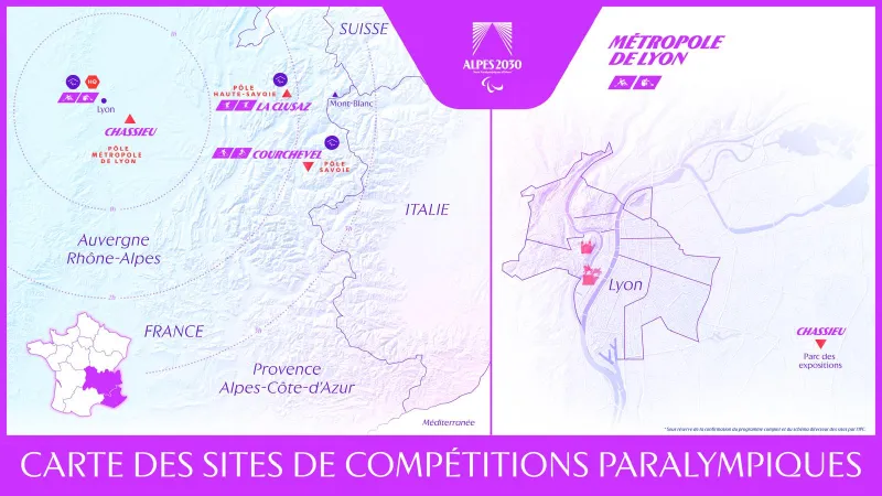 Carte des sites paralympiques