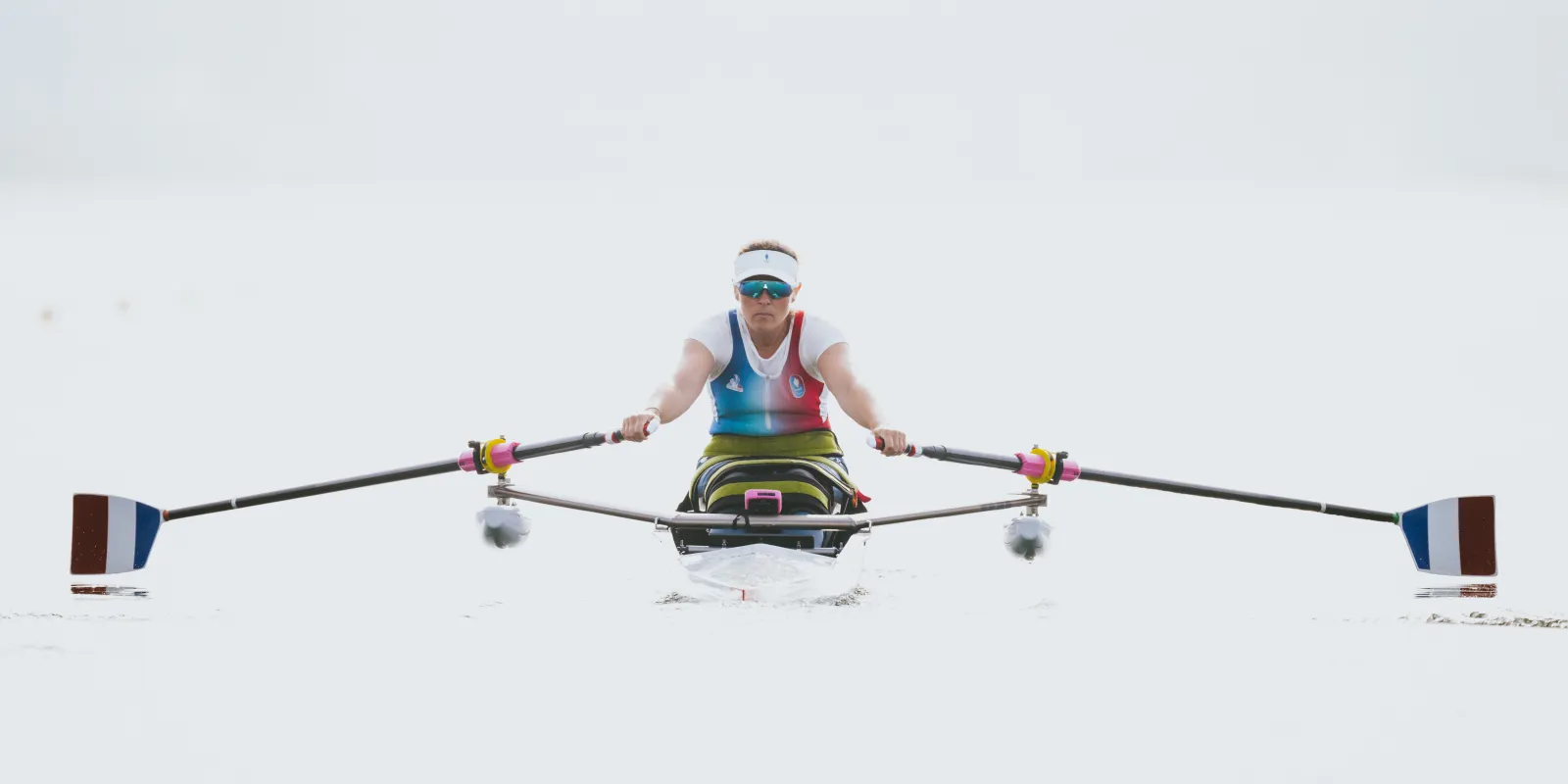 Nathalie Benoit en para aviron lors des Jeux Paralympiques de Paris 2024